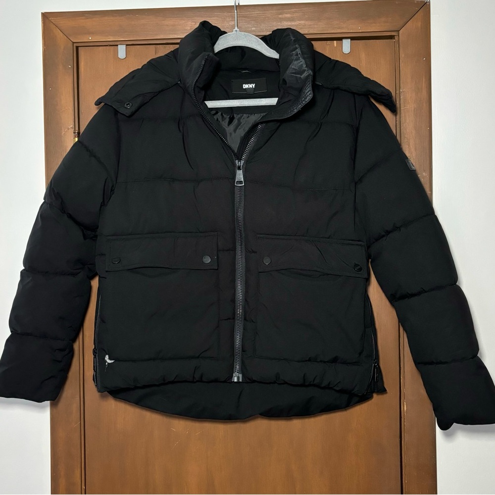 DKNY Black Puffer Coat